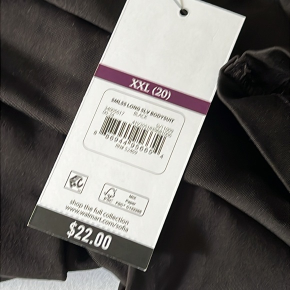 Sofia by Sofia Vergara Black Scoop Neck Bodysuit Sz XXL NWT - Picture 11 of 16